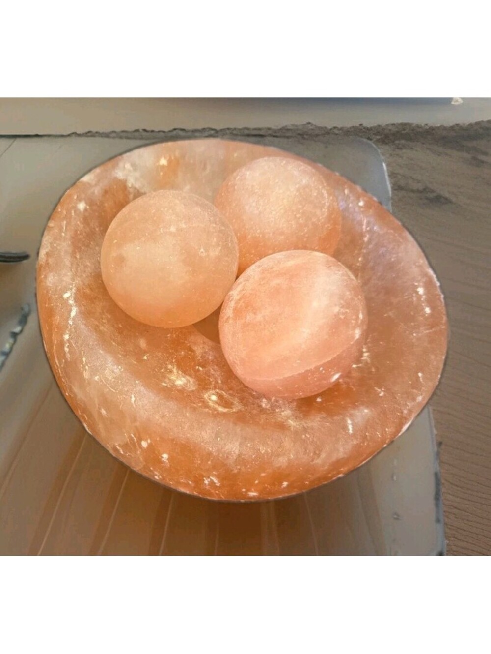 Himalayan Salt Lamp Votive with 3 Removable Spheres / Massage Balls